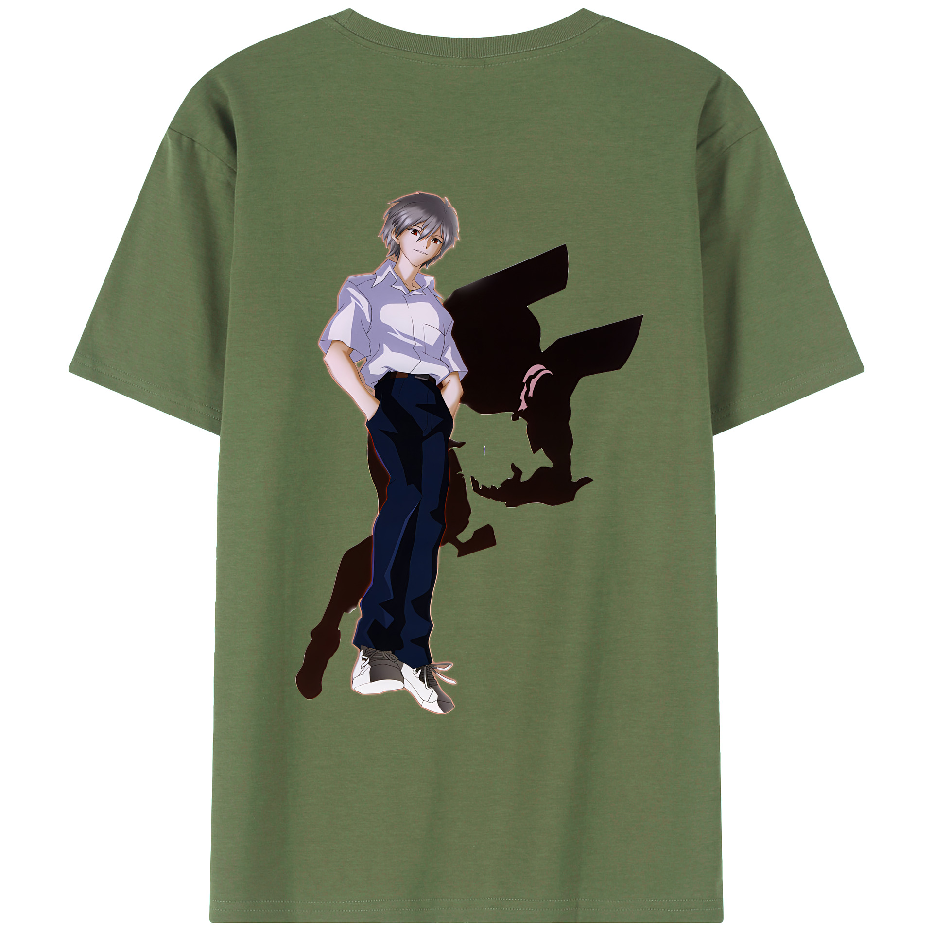 （画像用） EVA 新世紀エヴァンゲリオン 綿100％ メンズ半袖Tシャツ（バックプリント） 通気性